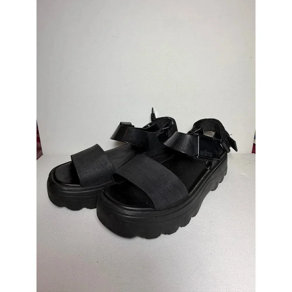 Melissa Kick Off Jelly Platform Women's Sandal Black Sz 8 NWOB